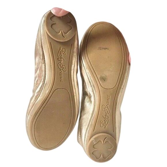 Lucky Brand Emmie Size 5.5M Rose Gold Ballet Flats Leather Great Condition - Picture 5 of 8